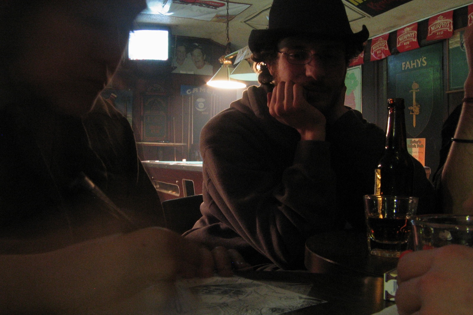 Irish pub interior evening